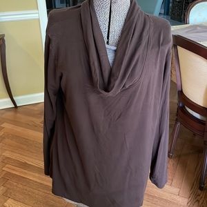 NWT chocolate brown cowl-neck shirt, XL by a.n.a.